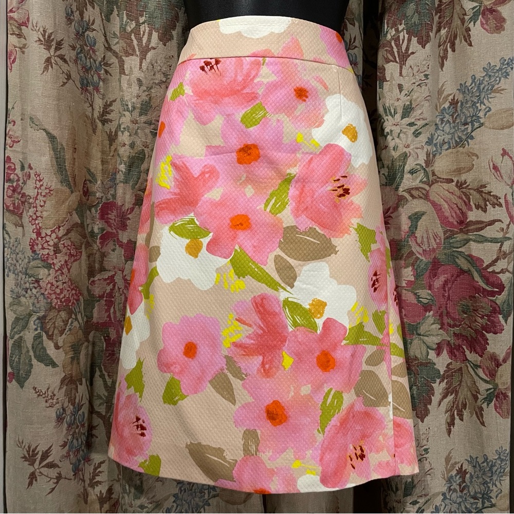 J CREW Summer 2009 Pink Floral Skirt